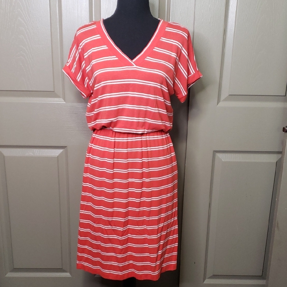 NWT Banana Republic Red and White Striped Dress Size XS
